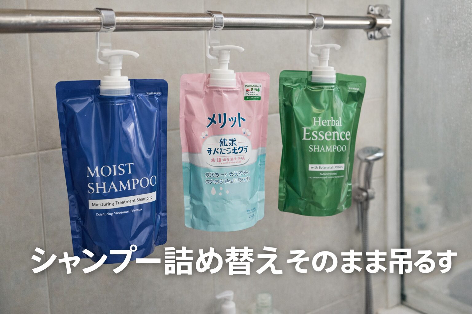 シャンプー詰め替えそのまま吊るす 100均