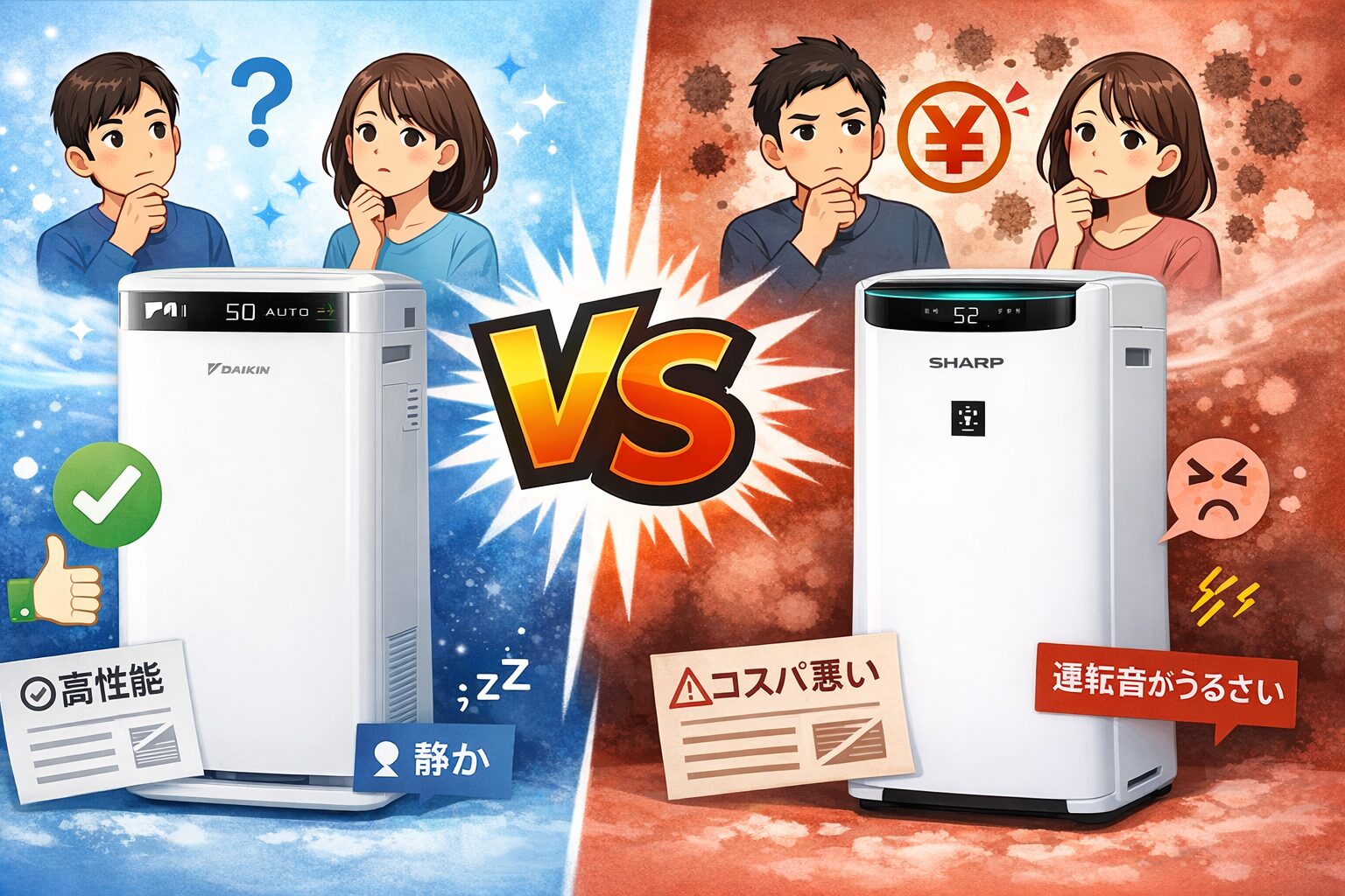 空気清浄機 ダイキン シャープ どっち